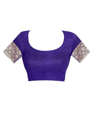 Purple Woven Jacquard Saree With Blouse 4