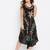 Women Black Color Hand Painted Rayon Dress