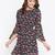 Women Black Color Floral Printed Georgette With Cotton lining Knee Length Dress