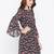 Women Black Color Floral Printed Georgette With Cotton lining Knee Length Dress