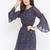 Women blue and Multi Color Paisley Printed Georgette With Cotton lining Knee Length Dress