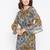 Women Off White and Mustard Color Floral Printed Georgette with cotton lining Knee Length Dress