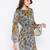 Women Off White and Mustard Color Floral Printed Georgette with cotton lining Knee Length Dress