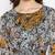 Women Off White and Mustard Color Floral Printed Georgette with cotton lining Knee Length Dress