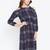 Women blue Color Checked Printed Crepe Knee Length Dress