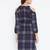 Women blue Color Checked Printed Crepe Knee Length Dress