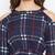 Women blue Color Checked Printed Crepe Knee Length Dress