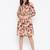 Women Cream and Multicolor Floral Printed Crepe Knee Length Dress