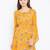 Women Mustard and Multicolor and Floral Printed Crepe Knee Length Dress