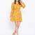 Women Mustard and Multicolor and Floral Printed Crepe Knee Length Dress