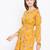Women Mustard and Multicolor and Floral Printed Crepe Knee Length Dress