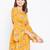 Women Mustard and Multicolor and Floral Printed Crepe Knee Length Dress