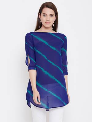 Women Blue Color georgette Tunic 1