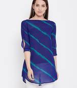 Women Blue Color georgette Tunic