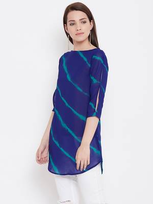 Women Blue Color georgette Tunic 3