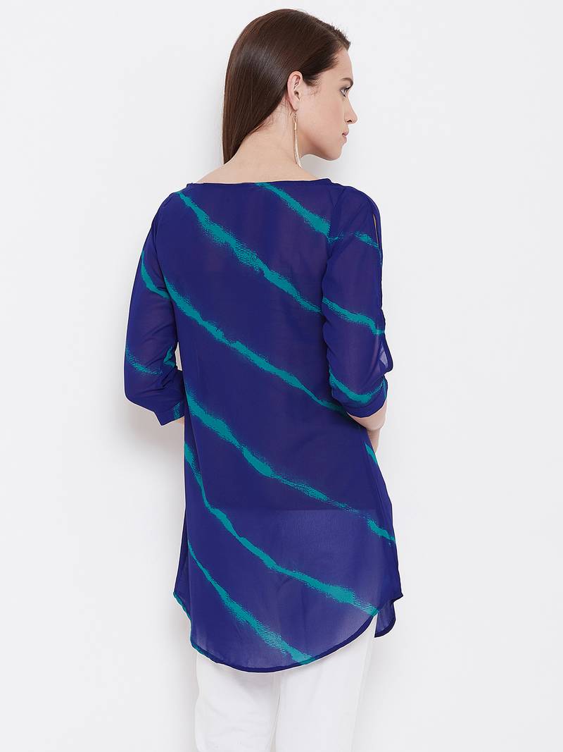 Women Blue Color georgette Tunic