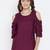 Women Maroon Color Cold With bell Sleeve Rayon Top