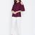 Women Maroon Color Cold With bell Sleeve Rayon Top