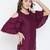 Women Maroon Color Cold With bell Sleeve Rayon Top