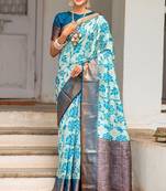 Blue soft silk saree 