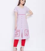 Women Purple Color Printed Cotton Kurti