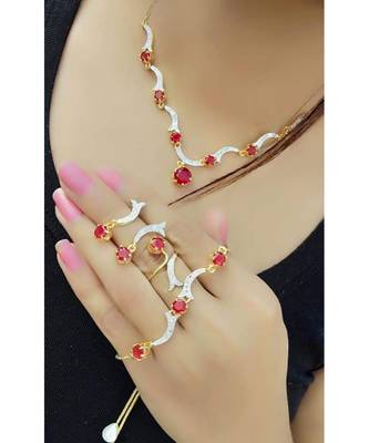 Red Stone Necklace Sets 1