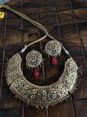 Multicoloured Gold Tone Jadau Necklace 1