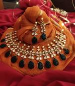 Green Gold Plated Kundan Inspired Neklace Set