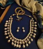 Silver Tone Victorian Necklace With Pearls