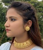 Gold Tone Temple Work Necklace Set
