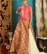 Pink Plain
 Jacquard Unstitched
 Lehenga