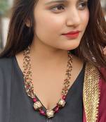 Red- Green Meenakari Beaded Necklace