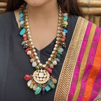 Navrattan Gold Tone Necklace 1