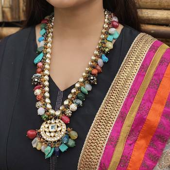 Navrattan Gold Tone Necklace 2