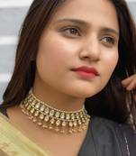 Gold Tone Kundan Necklace