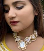 Gold Tone Baroque Pearl Necklace