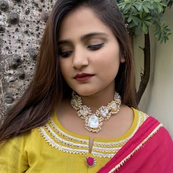 Gold Tone Baroque Pearl Necklace 2
