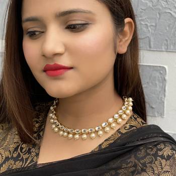 Gold Tone Kundan Necklace 1