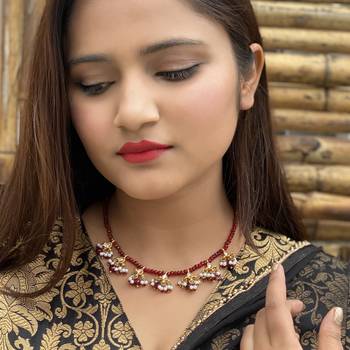 Red Onyx And Kundan Inspired Necklace 1