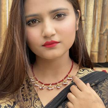 Red Onyx And Kundan Inspired Necklace 2