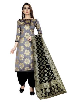 woven brocade unstitched sawlar with dupatta 1