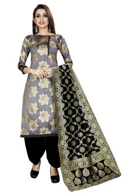 woven brocade unstitched sawlar with dupatta 2
