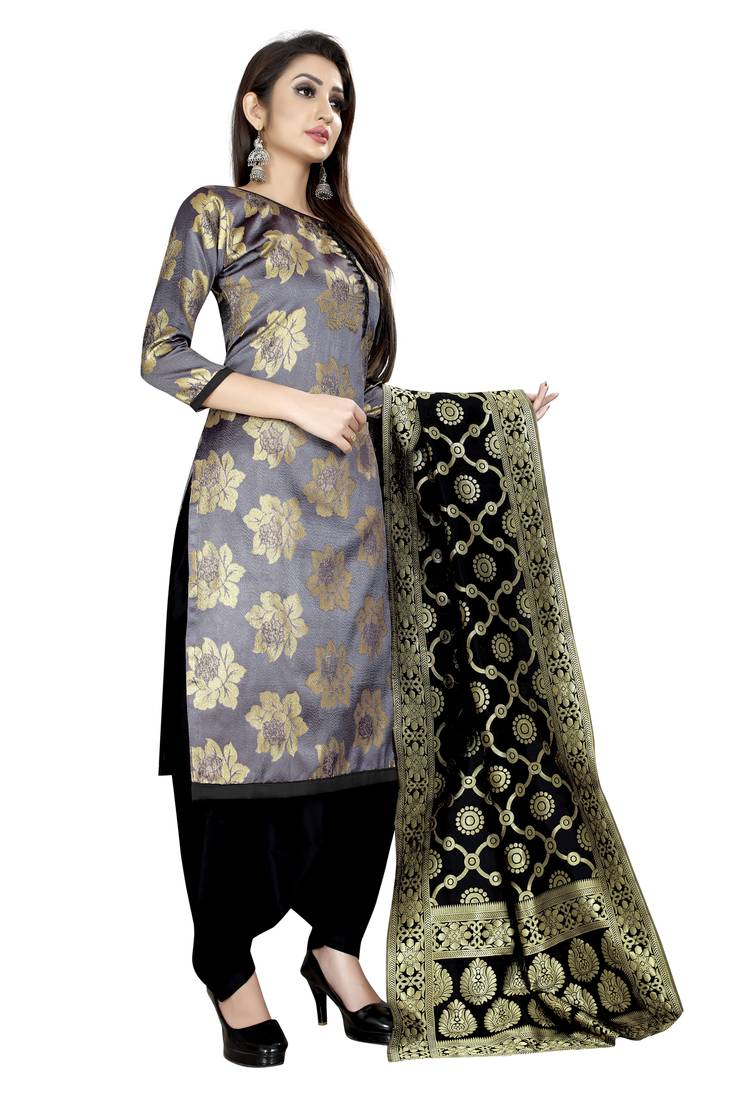 woven brocade unstitched sawlar with dupatta