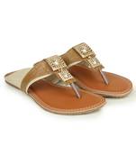 Beautiful Beige color synthetic material flats for womens
