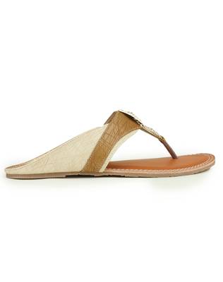Beautiful Beige color synthetic material flats for womens 4