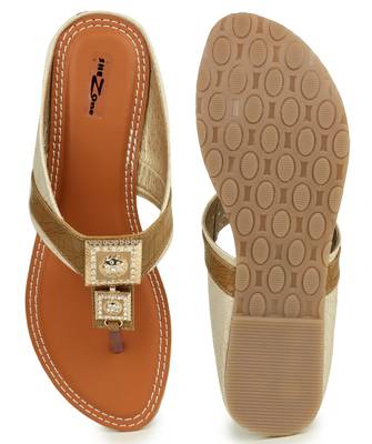 Beautiful Beige color synthetic material flats for womens 5