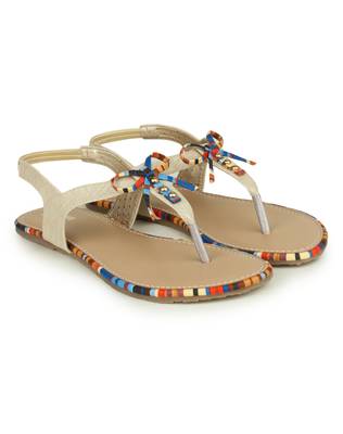 Beautiful Cream color synthetic material flats for womens 1