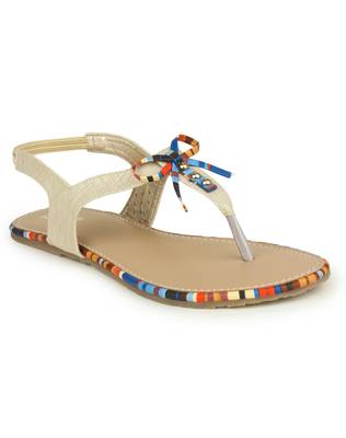 Beautiful Cream color synthetic material flats for womens 2