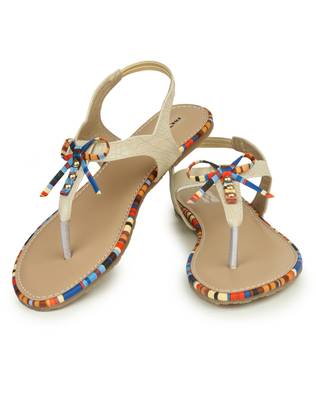 Beautiful Cream color synthetic material flats for womens 3