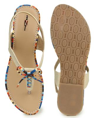 Beautiful Cream color synthetic material flats for womens 5